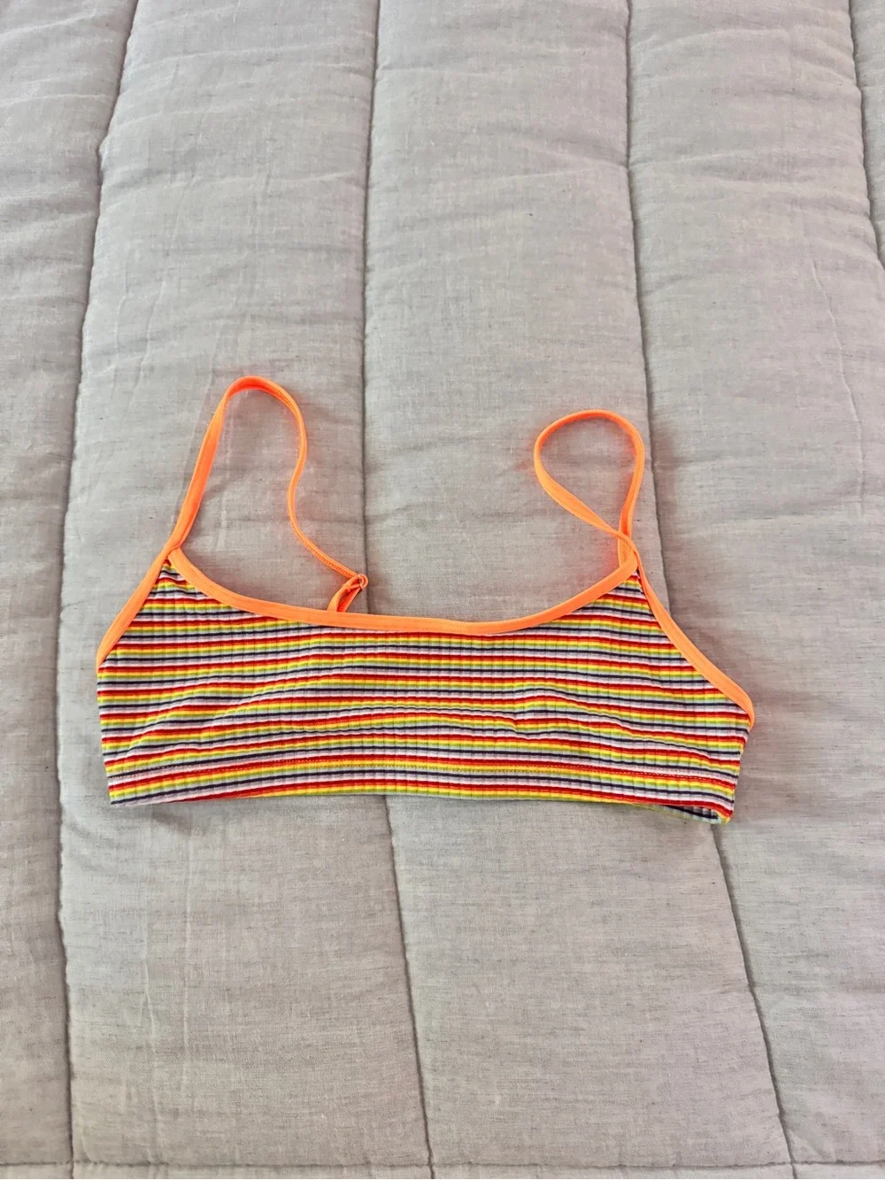 Frankies Bikinis Bay View Striped Bralette Bikini Top | Hawaiian Sky